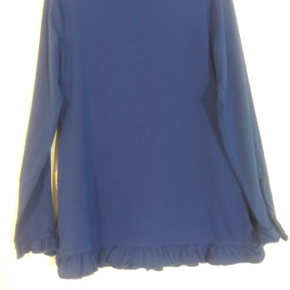 Isaac Mizrahi Live women's size S blue mock turtleneck top - Picture 7 of 14